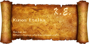 Kunos Etelka névjegykártya